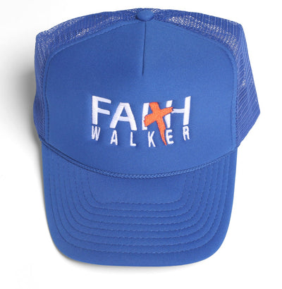 Faith Walker Trucker Hat- Blue & Orange