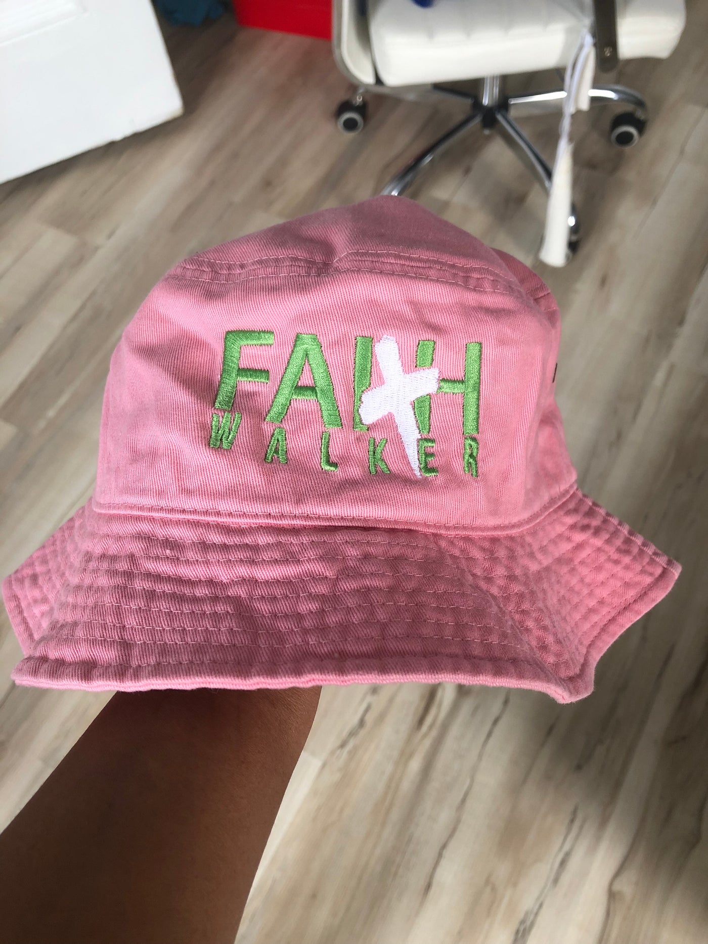 Faith Walker Bucket Hat-Pink & Green