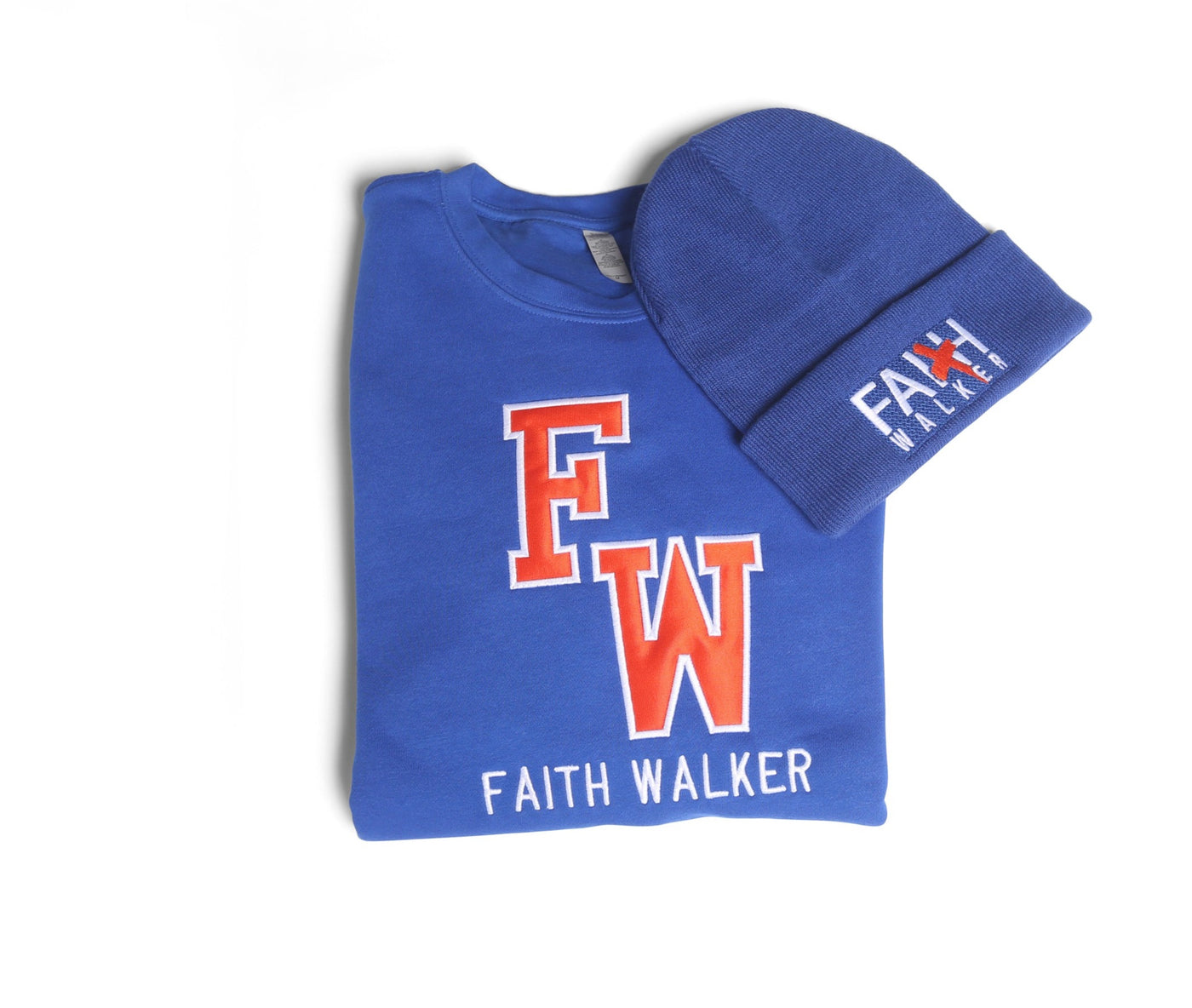Faith Walker Beanie-Blue & Orange