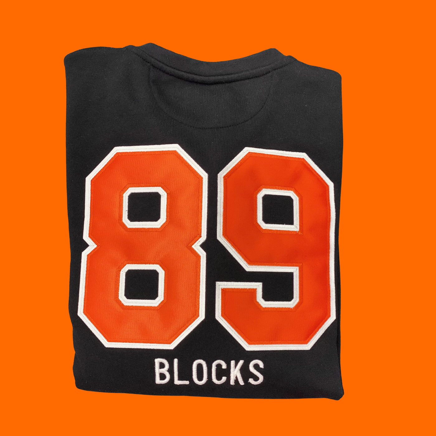 Black 89 Blocks Letterman Crewneck